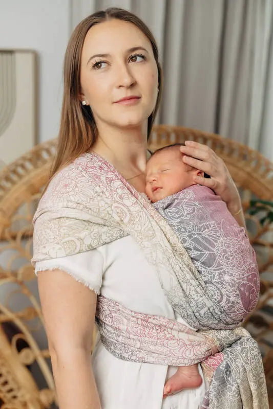 Baby Wrap, Jacquard Weave (100% cotton) - WILD WINE - VINEYARD - Woven Baby Size - L-Size - M-Size - S-Size - XL-Size - XS   long_woven_wraps    #