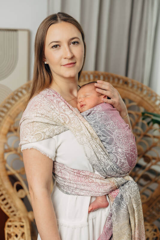 Baby Wrap, Jacquard Weave (100% cotton) - WILD WINE - VINEYARD