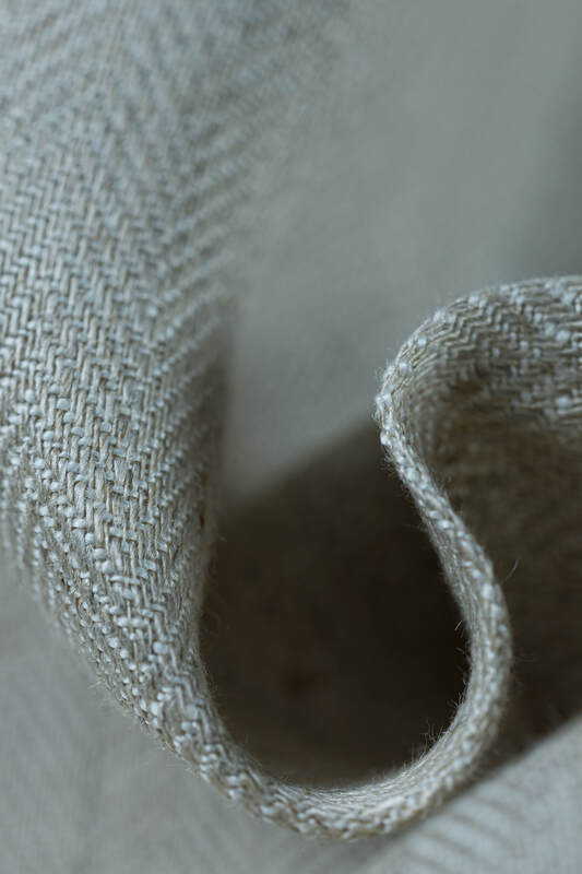 Baby Wrap, chevron weave (100% linen) - ARROW - WHISPER (grade B) - Woven Baby M - 6   long_woven_wraps    #