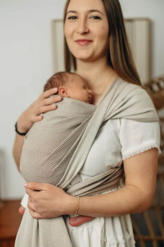 Baby sling for babies with low birthweight, Herringbone Weave, 100% cotton - ALMOND - Woven Baby Size - L-Size - M-Size - S-Size - XL-Size - XS   premature_woven_wraps    #
