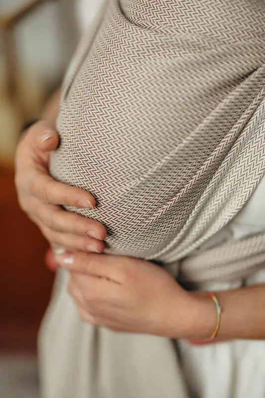 Baby sling for babies with low birthweight, Herringbone Weave, 100% cotton - ALMOND - Woven Baby Size - L-Size - M-Size - S-Size - XL-Size - XS   premature_woven_wraps    #