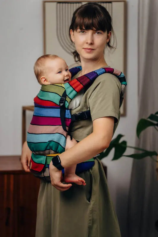 LennyLight Carrier, broken-twill weave 100% cotton - CAROUSEL OF COLORS - Woven Baby Size - Standard   lenny_light    #