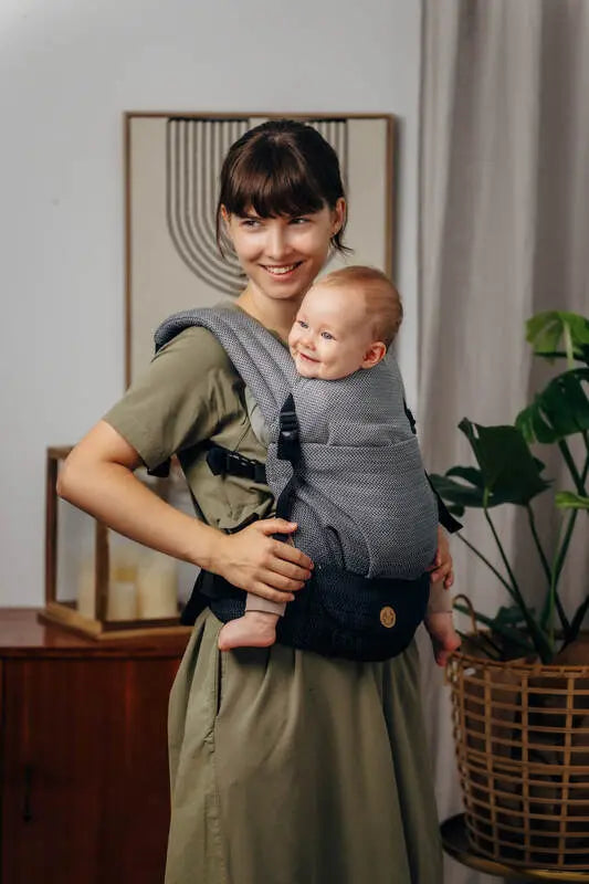 LennyLight Carrier, herringbone weave 100% cotton - LITTLE HERRINGBONE OMBRE GREY - Woven Baby Standard   lenny_light    #