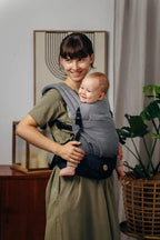 LennyLight Carrier, herringbone weave 100% cotton - LITTLE HERRINGBONE OMBRE GREY - Woven Baby Standard   lenny_light    #