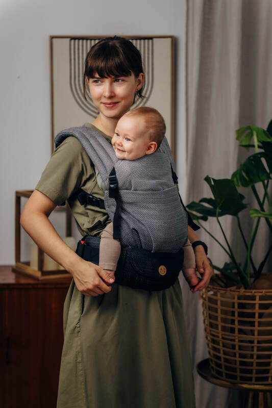 LennyLight Carrier, herringbone weave 100% cotton - LITTLE HERRINGBONE OMBRE GREY