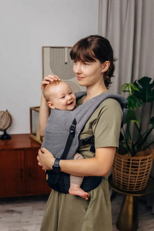 LennyLight Carrier, herringbone weave 100% cotton - LITTLE HERRINGBONE OMBRE GREY - Woven Baby Standard   lenny_light    #