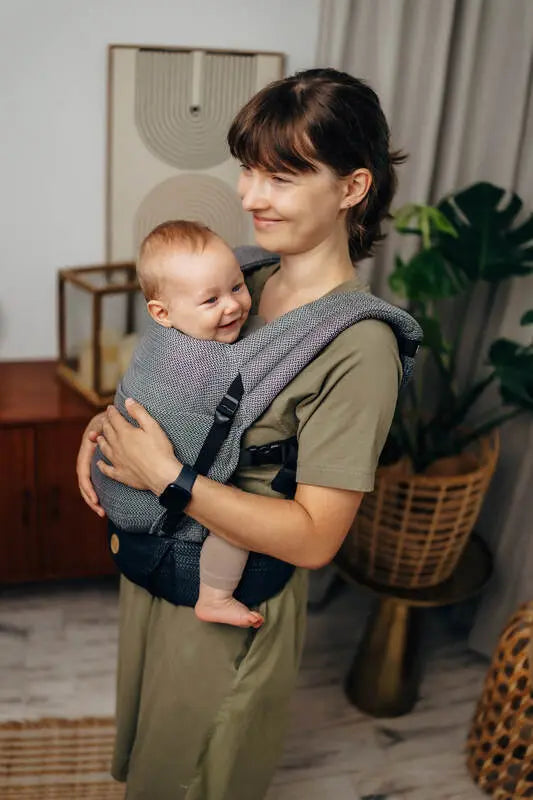 LennyLight Carrier, herringbone weave 100% cotton - LITTLE HERRINGBONE OMBRE GREY - Woven Baby Standard   lenny_light    #