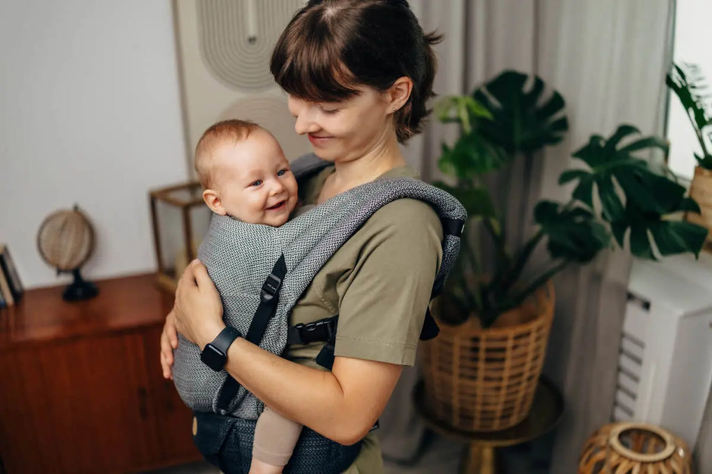 LennyLight Carrier, herringbone weave 100% cotton - LITTLE HERRINGBONE OMBRE GREY - Woven Baby Standard   lenny_light    #