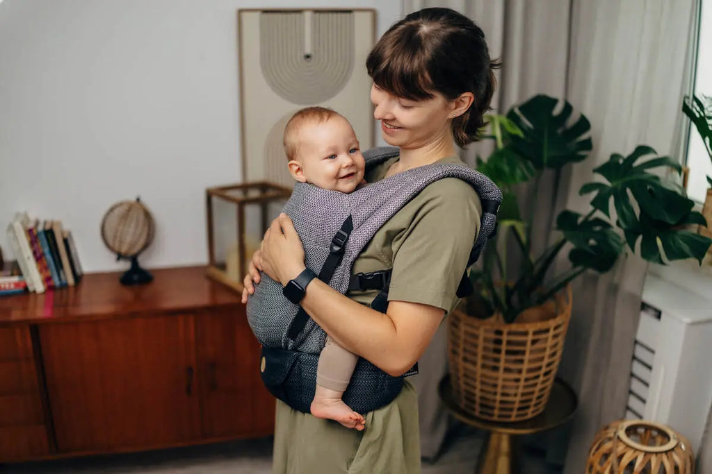 LennyLight Carrier, herringbone weave 100% cotton - LITTLE HERRINGBONE OMBRE GREY - Woven Baby Standard   lenny_light    #