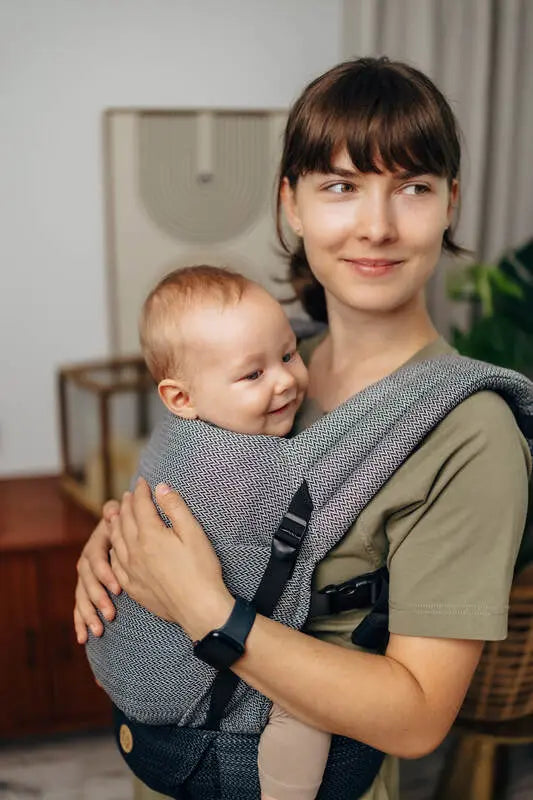 LennyLight Carrier, herringbone weave 100% cotton - LITTLE HERRINGBONE OMBRE GREY - Woven Baby Standard   lenny_light    #