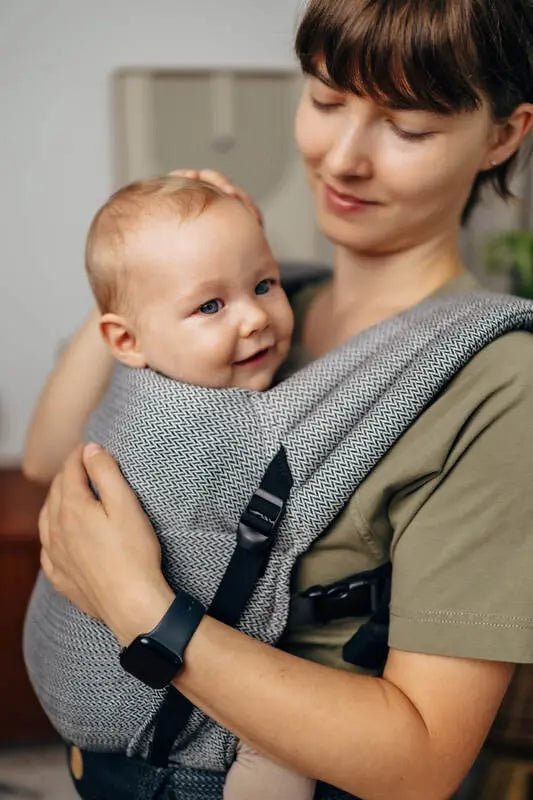 LennyLight Carrier, herringbone weave 100% cotton - LITTLE HERRINGBONE OMBRE GREY - Woven Baby Standard   lenny_light    #