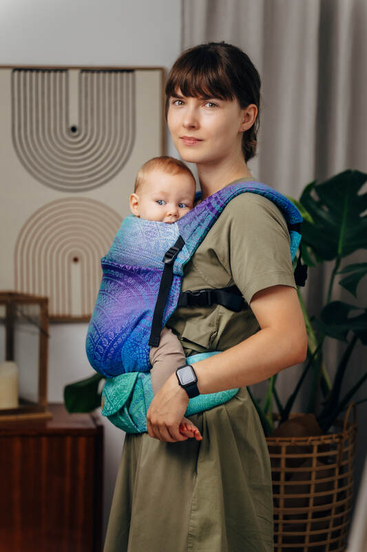 LennyLight Carrier, jacquard weave 100% cotton - PEACOCK’S TAIL - FANTASY - Woven Baby Standard   lenny_light    #
