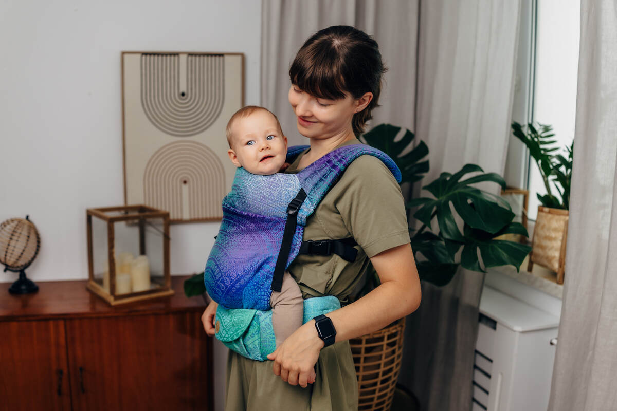 LennyLight Carrier, jacquard weave 100% cotton - PEACOCK’S TAIL - FANTASY - Woven Baby Standard   lenny_light    #