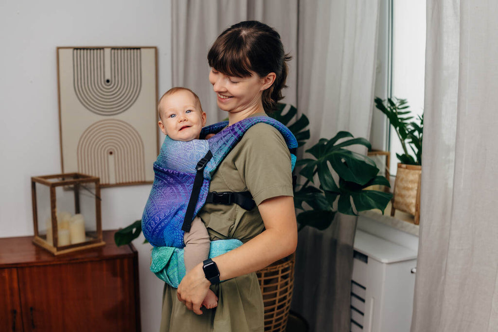 LennyLight Carrier, jacquard weave 100% cotton - PEACOCK’S TAIL - FANTASY - Woven Baby Standard   lenny_light    #