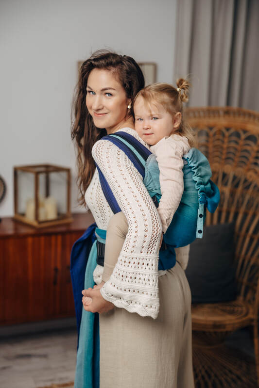 LennyHybrid Half Buckle Carrier, broken - twill weave 100% cotton - AIRGLOW