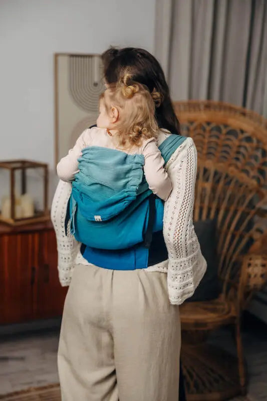 LennyHybrid Half Buckle Carrier, broken - twill weave 100% cotton - AIRGLOW - Woven Baby Size - Preschool-Size - Standard   lenny_hybrid    #