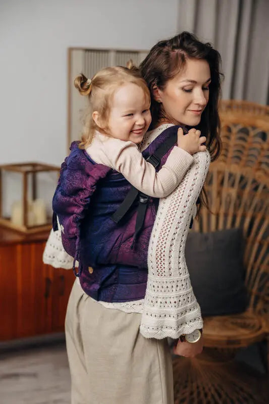 LennyPreschool Carrier, jacquard weave 100% cotton - WILD WINE - BOUQUET - Woven Baby Size - Preschool   lenny_preschool    #