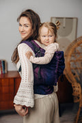 LennyPreschool Carrier, jacquard weave 100% cotton - WILD WINE - BOUQUET