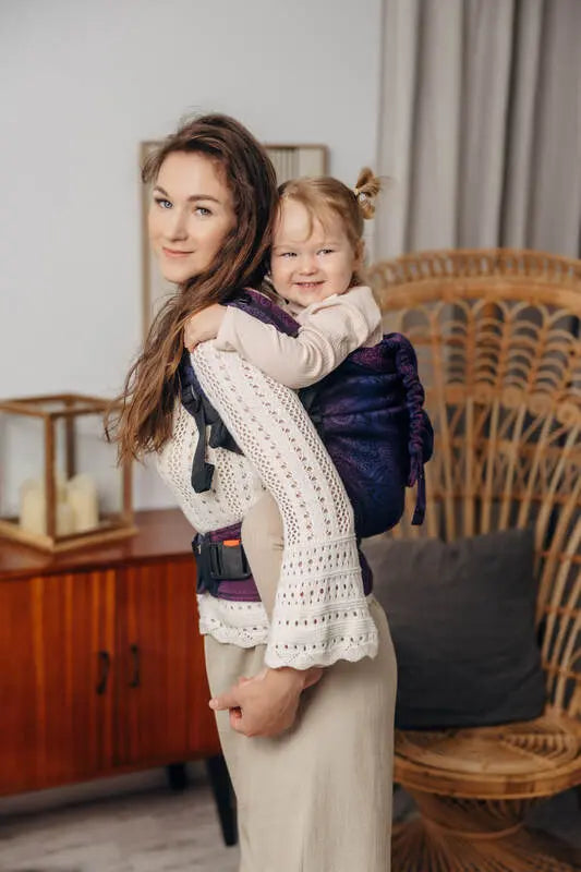 LennyPreschool Carrier, jacquard weave 100% cotton - WILD WINE - BOUQUET - Woven Baby Preschool   lenny_preschool    #