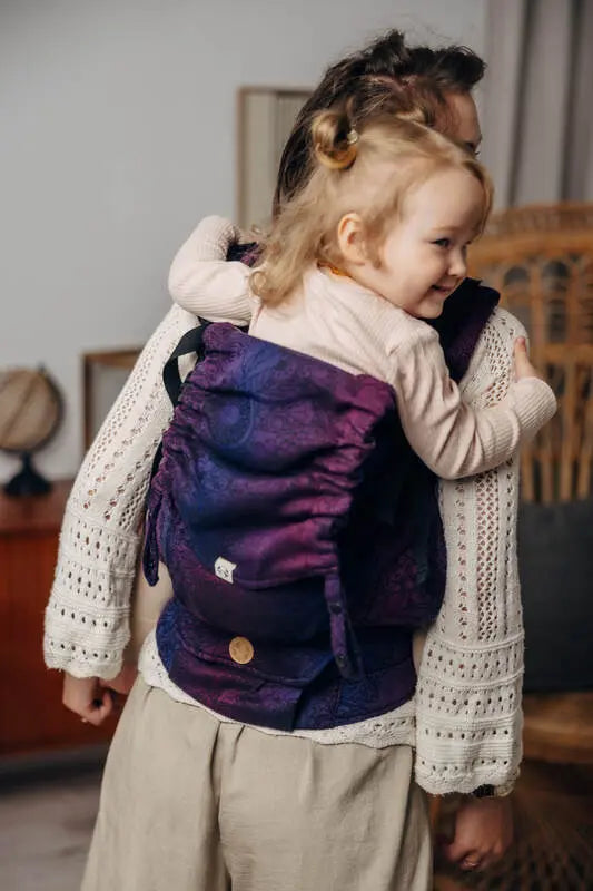 LennyPreschool Carrier, jacquard weave 100% cotton - WILD WINE - BOUQUET - Woven Baby Preschool   lenny_preschool    #