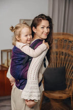 LennyPreschool Carrier, jacquard weave 100% cotton - WILD WINE - BOUQUET - Woven Baby Preschool   lenny_preschool    #