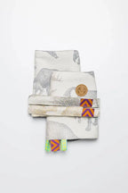 Drool Pads & Reach Straps Set, (60% cotton, 40% polyester) - JURASSIC - ICE DESERT - Woven Baby    drool_pad    #