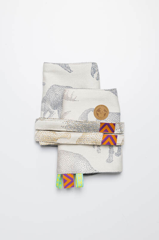 Drool Pads & Reach Straps Set, (60% cotton, 40% polyester) - JURASSIC - ICE DESERT