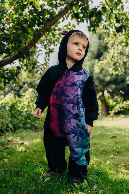 Jumpsuit for a child- Black & Jurassic  - New Era - Woven Baby Size - 74   bear_romper    #