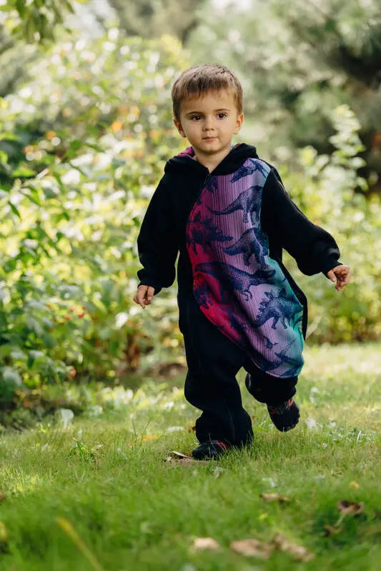 Jumpsuit for a child- Black & Jurassic  - New Era - Woven Baby Size - 74   bear_romper    #