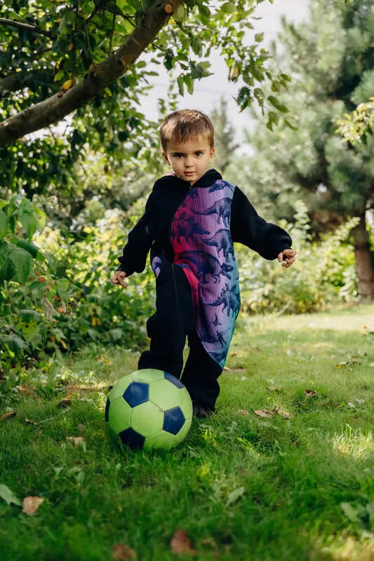 Jumpsuit for a child- Black & Jurassic  - New Era - Woven Baby Size - 74   bear_romper    #