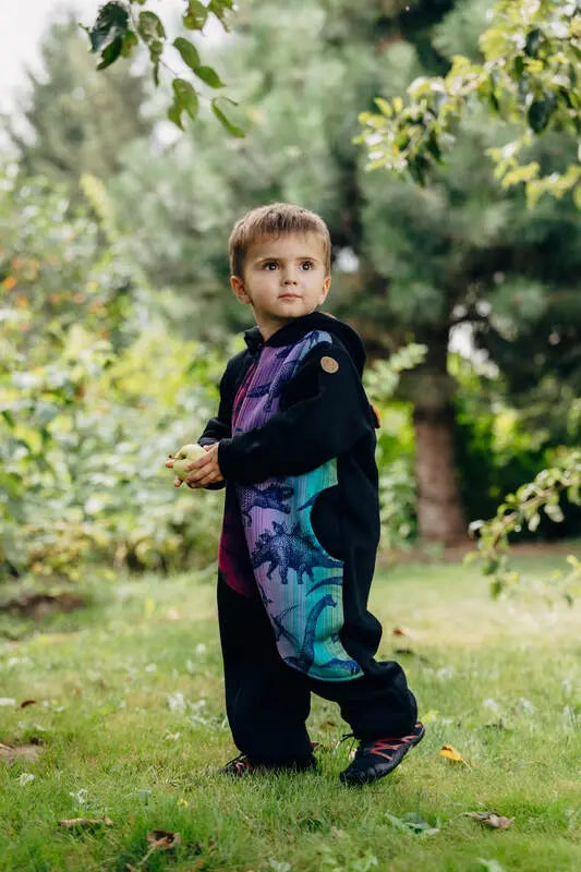 Jumpsuit for a child- Black & Jurassic  - New Era - Woven Baby 74   bear_romper    #