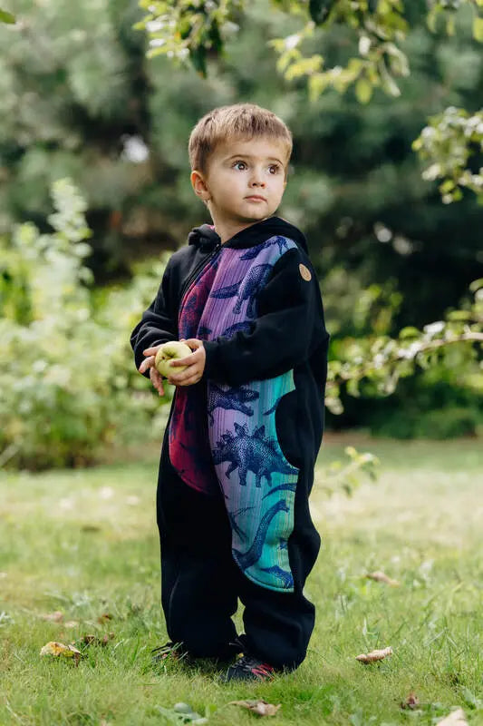 Jumpsuit for a child- Black & Jurassic  - New Era - Woven Baby 74   bear_romper    #