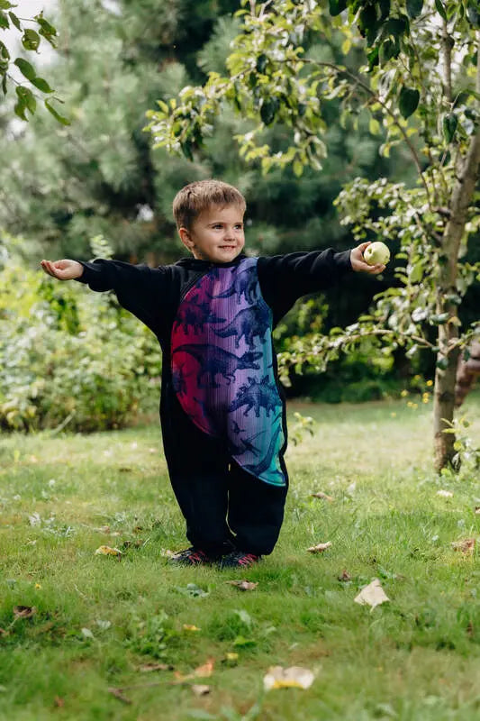 Jumpsuit for a child- Black & Jurassic  - New Era - Woven Baby 74   bear_romper    #