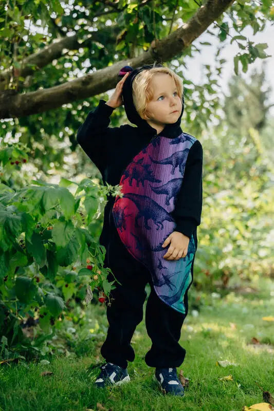 Jumpsuit for a child- Black & Jurassic  - New Era - Woven Baby 74   bear_romper    #