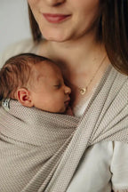 Baby sling for babies with low birthweight, Herringbone Weave, 100% cotton - ALMOND - Woven Baby XS   premature_woven_wraps    #