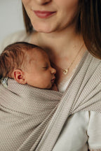 Baby sling for babies with low birthweight, Herringbone Weave, 100% cotton - ALMOND (grade B) - Woven Baby XS   premature_woven_wraps    #
