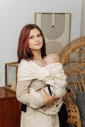 LennyHybrid Half Buckle Carrier, herringbone weave 100% cotton - LITTLE HERRINGBONE LUCE