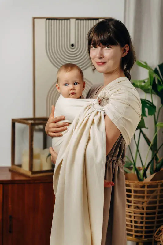 Ring Sling, Herringbone Weave (100% cotton) - with gathered shoulder - LITTLE HERRINGBONE LUCE - standard 1.8m - Woven Baby    ring_slings    #