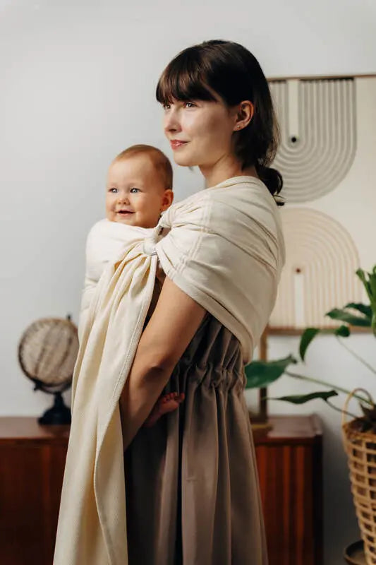 Ring Sling, Herringbone Weave (100% cotton) - with gathered shoulder - LITTLE HERRINGBONE LUCE - standard 1.8m - Woven Baby Title - Default Title   ring_slings    #