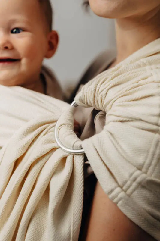 Ring Sling, Herringbone Weave (100% cotton) - with gathered shoulder - LITTLE HERRINGBONE LUCE - standard 1.8m - Woven Baby    ring_slings    #