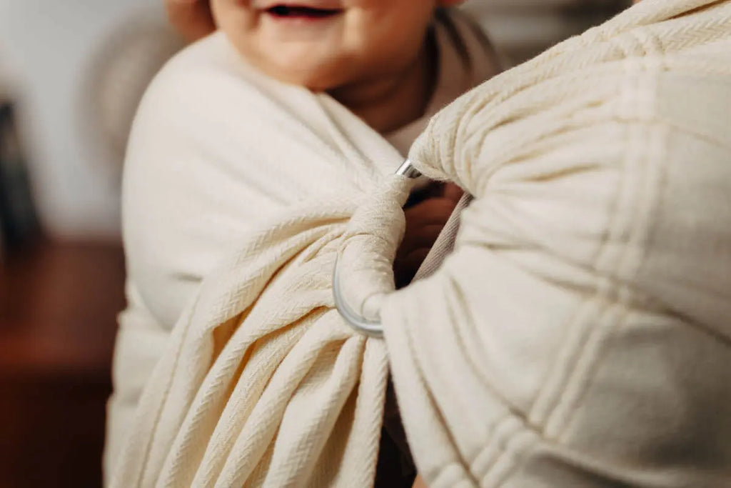 Ring Sling, Herringbone Weave (100% cotton) - with gathered shoulder - LITTLE HERRINGBONE LUCE - standard 1.8m - Woven Baby    ring_slings    #