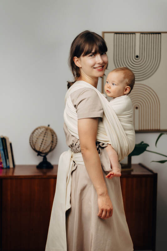 Baby Sling, Herringbone Weave (100% cotton) - LITTLE HERRINGBONE LUCE (grade B) - Woven Baby M - 6   long_woven_wraps    #