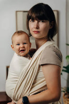 Baby Sling, Herringbone Weave (100% cotton) - LITTLE HERRINGBONE LUCE - Woven Baby XS - 4   long_woven_wraps    #