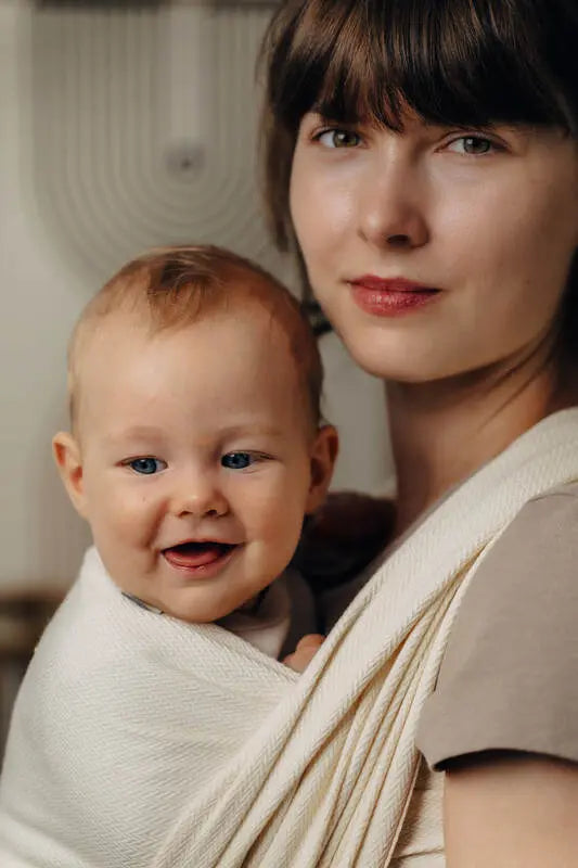 Baby Sling, Herringbone Weave (100% cotton) - LITTLE HERRINGBONE LUCE - Woven Baby XS - 4   long_woven_wraps    #
