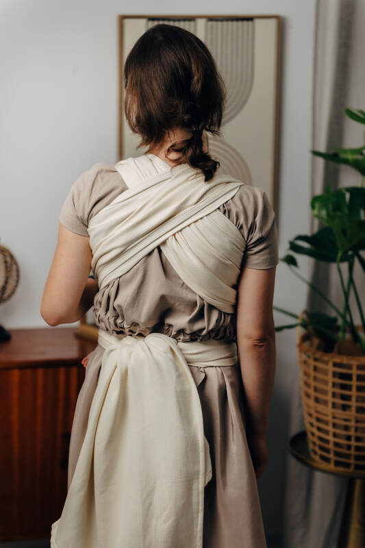 Baby Sling, Herringbone Weave (100% cotton) - LITTLE HERRINGBONE LUCE (grade B) - Woven Baby M - 6   long_woven_wraps    #