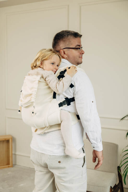 LennyPreschool Carrier, herringbone weave 100% cotton - LITTLE HERRINGBONE LUCE