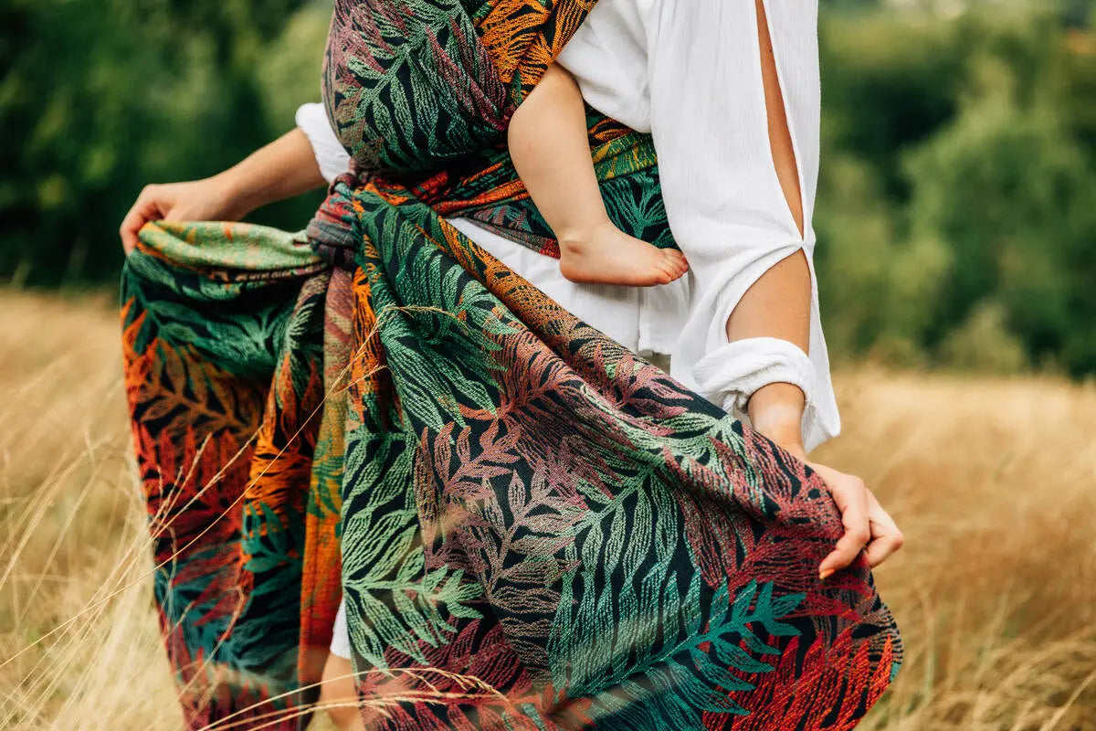 Baby Wrap, Jacquard Weave (100% cotton) - RAINFOREST - DIVERSE - Woven Baby Size - L-Size - M-Size - S-Size - XL-Size - XS   long_woven_wraps    #