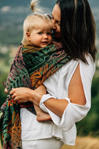 Baby Wrap, Jacquard Weave (100% cotton) - RAINFOREST - DIVERSE - Woven Baby Size - L-Size - M-Size - S-Size - XL-Size - XS   long_woven_wraps    #