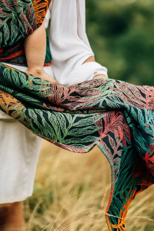 Baby Wrap, Jacquard Weave (100% cotton) - RAINFOREST - DIVERSE - Woven Baby Size - L-Size - M-Size - S-Size - XL-Size - XS   long_woven_wraps    #