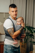Baby Wrap, Herringbone Weave (100% cotton) - LITTLE HERRINGBONE OMBRE GREY